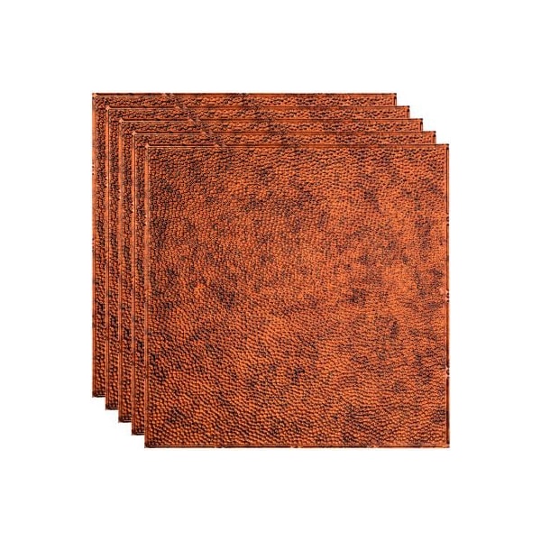 Acoustic Ceiling Products Fasade Border Fill - 23-3/4" x 23-3/4" PVC Lay In Tile in Moonstone Copper - PL5918 - main